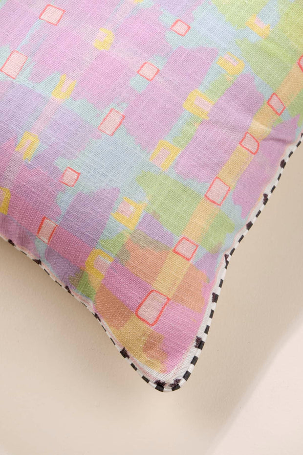 PRINTED CUSHIONS Happy Smudges (41 Cm X 41 Cm) Cushion Cover (Lavender)