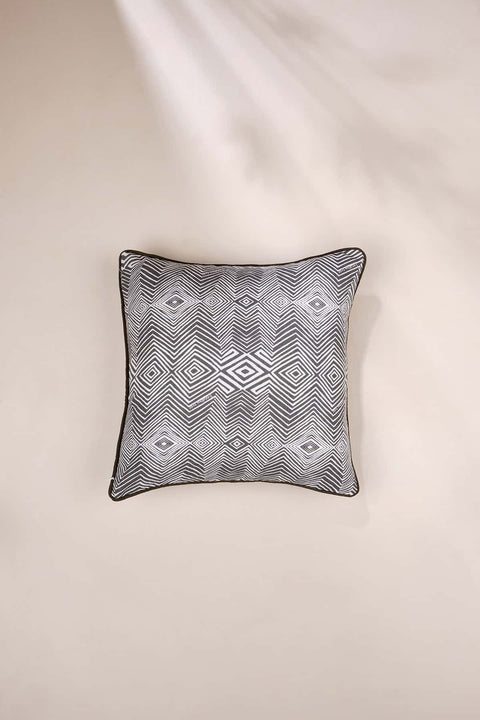 PRINTED CUSHIONS Diamond (41 Cm X 41 Cm) Cushion Cover (Black/White)
