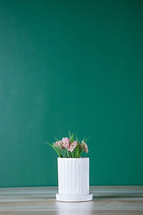 PLANT POTS Fluted Herb Planters (White)
