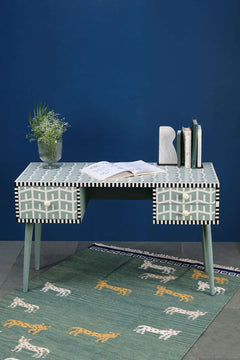 WOVEN RUG Panther Woven Rug (Dark Green)