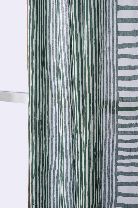 COTTON FABRIC AND CURTAINS SWATCH Half & Half (Green) Sheer Fabric Swatch