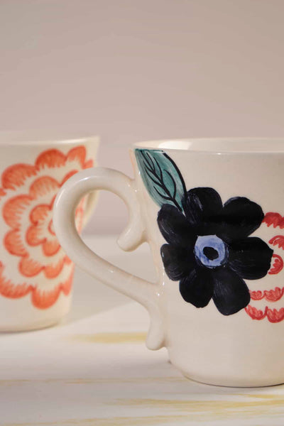 MUG Chrysanthemum Ribbed Mug (Set Of 2)