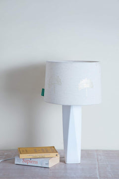 LAMP SHADES Sabar Palm Medium Drum Lampshade (White/Gold)