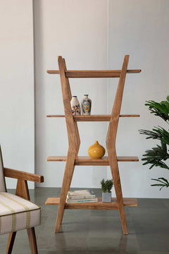 Boomerang Acacia Wood Bookshelf