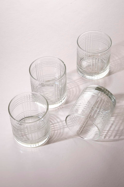 DRINKING GLASSES Lines Cocktail Glasses (Clear)