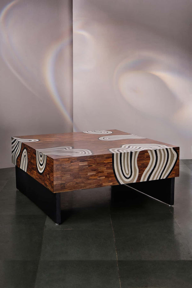 COFFEE TABLE Shifting Sands Inlay Coffee Table (Monochrome)