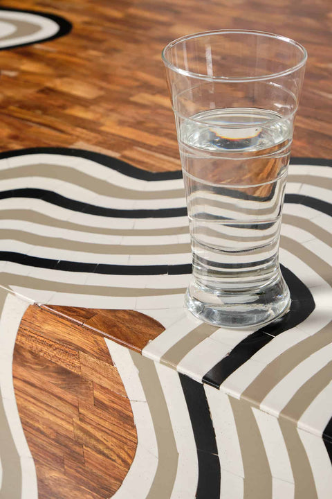 COFFEE TABLE Shifting Sands Inlay Coffee Table (Monochrome)