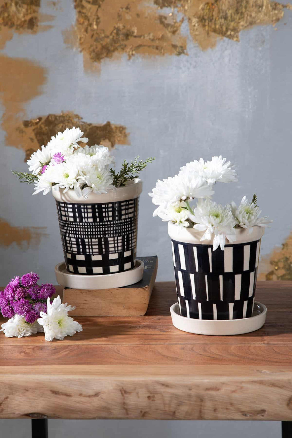 PLANT POTS Brickwork Blocks Herb Planters (Set Of 2)