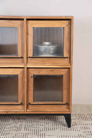 CABINET Swizinger Cabinet With Fluted Glass (Natural)