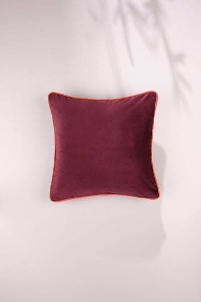 PRINTED CUSHIONS Maroon Velvet (46 Cm X 46 Cm) Cushion Cover