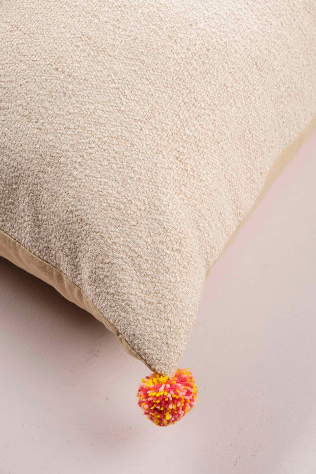 PRINTED CUSHIONS Textured (60 Cm X 60 Cm) Cushion Cover (Beige)
