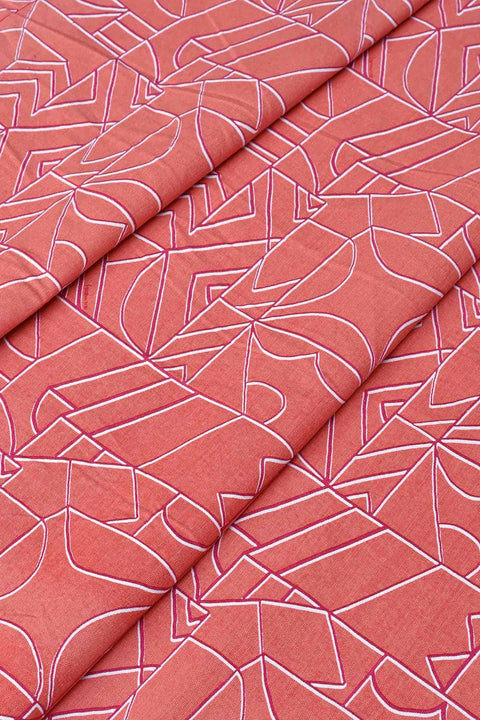 UPHOLSTERY FABRIC Wireframe Printed Upholstery Fabric (Coral)