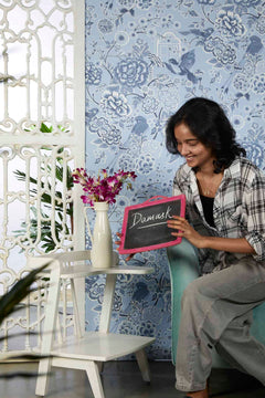 WALLPAPER Damask Blue Wallpaper