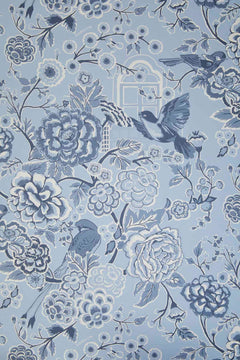 Damask Rose Blue Wallpaper (Narrative)