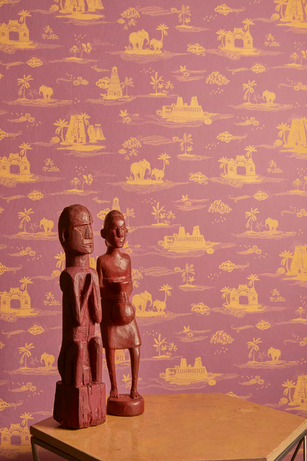 WALLPAPER Coromandel Washed Rose Wallpaper