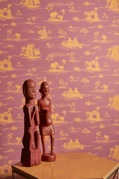 WALLPAPER Coromandel Washed Rose Wallpaper
