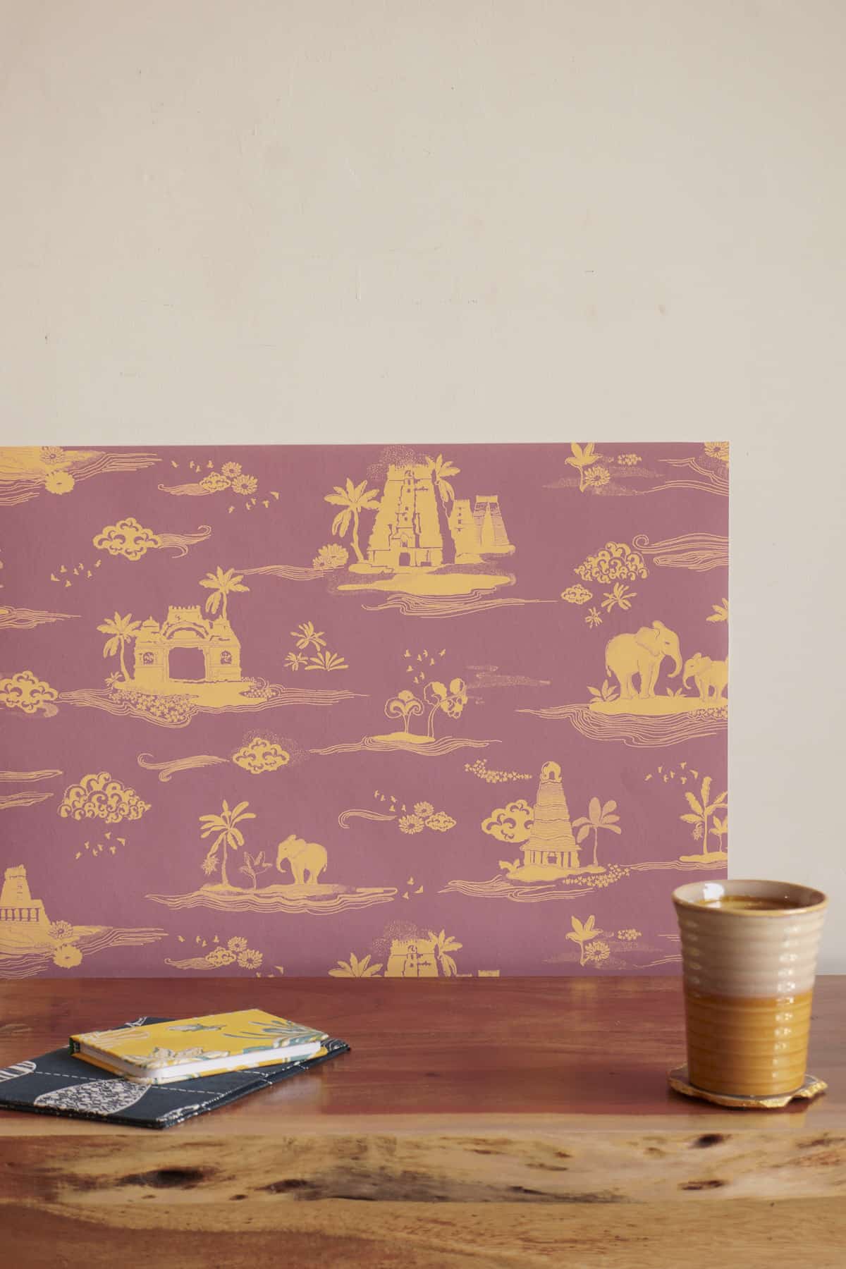 WALLPAPER Coromandel Washed Rose Wallpaper