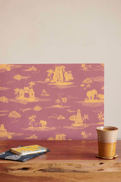 WALLPAPER Coromandel Washed Rose Wallpaper