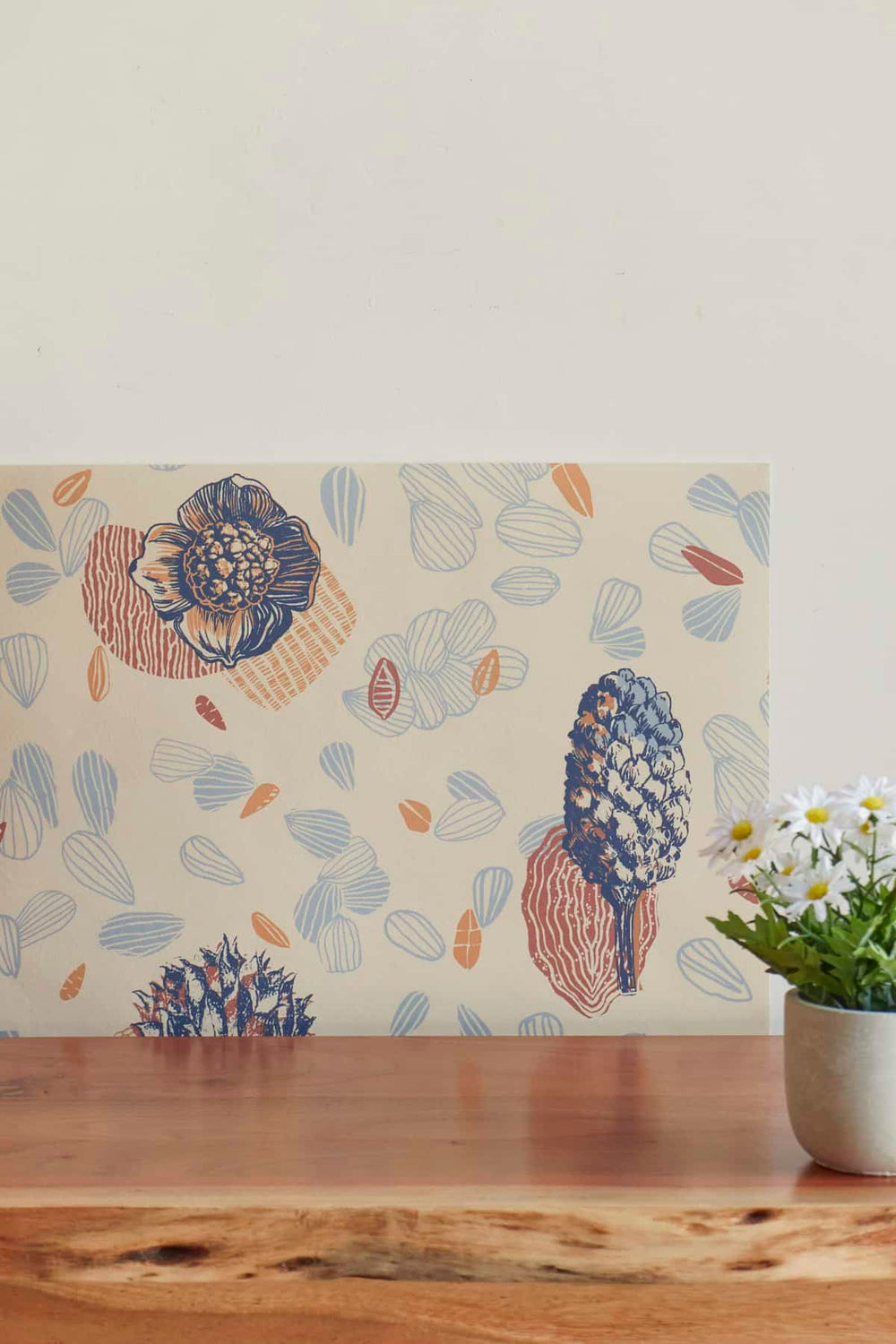 Elae Tan White Wallpaper (Floral And Botanical)