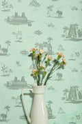 WALLPAPER Coromandel Washed Blue Wallpaper