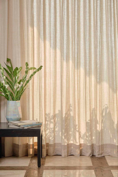 COTTON CURTAINS Malabar Cotton Curtains and Blinds (Beige)