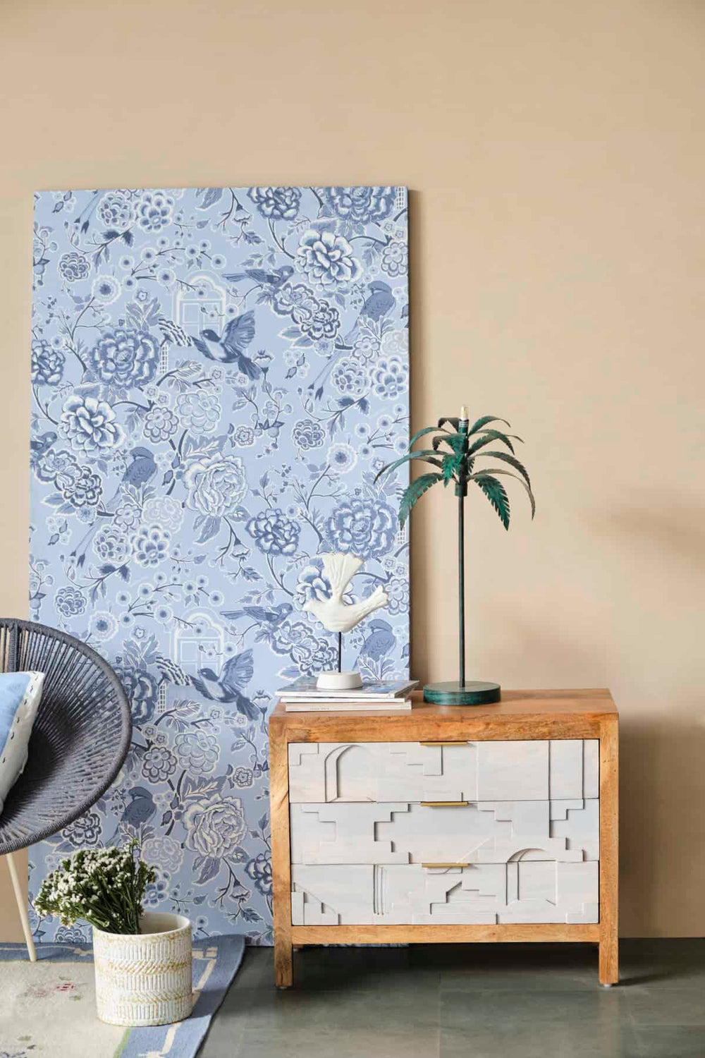 WALLPAPER Damask Blue Wallpaper