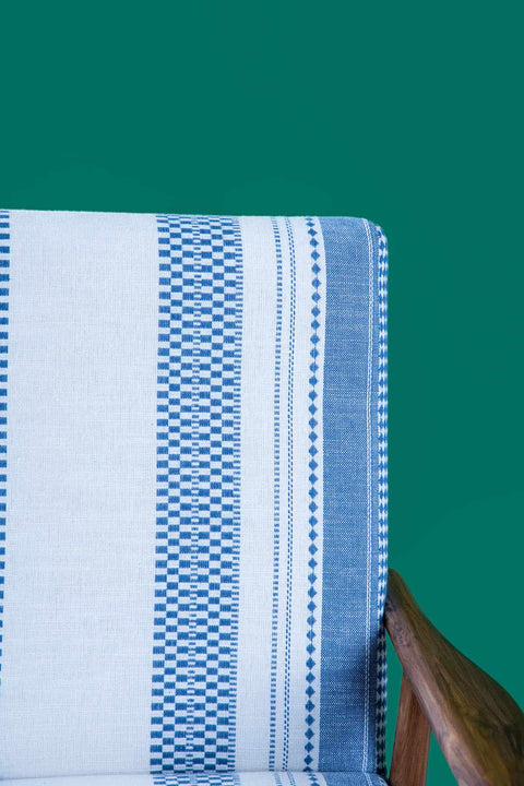 UPHOLSTERY FABRIC SWATCH Dabi Woven (Blue White) Upholstery Fabric Swatch