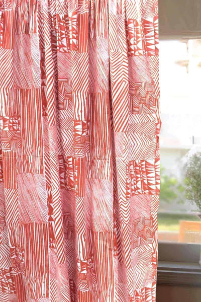 COTTON FABRIC AND CURTAINS Agartha Cotton Fabric And Curtains (Coral)