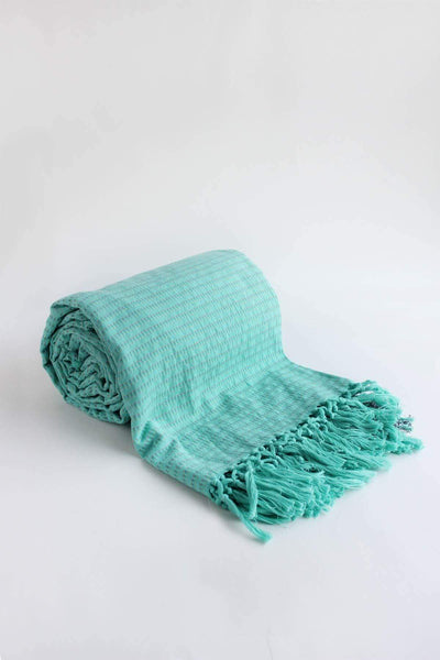BEDCOVER Amri Mint Woven Cotton Bedcover