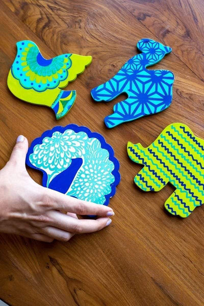 COASTERS Animal Multi-Colored Coasters (Set Of 4)
