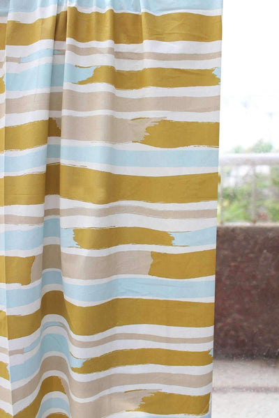 COTTON FABRIC AND CURTAINS Arabian Sea Cotton Fabric And Curtains (Ochre)