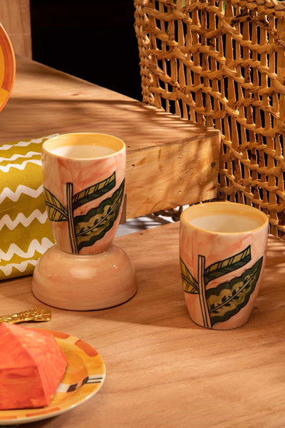 MUGS & CUPS Arakta Leaf Coffee Mug (Set Of 2)