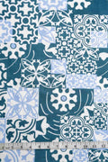 COTTON FABRIC AND CURTAINS Azulejous Cotton Fabric And Curtains (Tealindi)