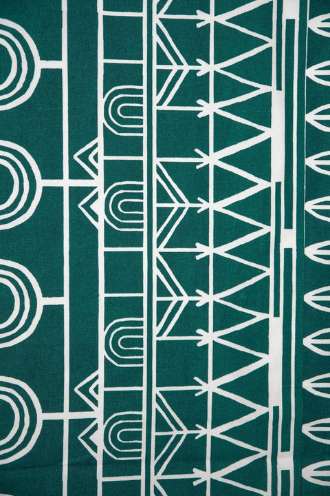 COTTON FABRIC AND CURTAINS SWATCH Balconies Deep Teal Cotton Fabric Swatch