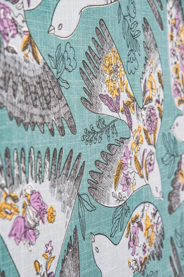 UPHOLSTERY FABRIC SWATCH Birds In The Sky Blue Upholstery Fabric Swatch