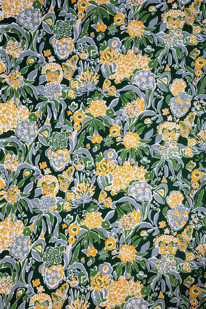 UPHOLSTERY FABRIC SWATCH Para Para Printed (Emerald Green) Upholstery Fabric Swatch