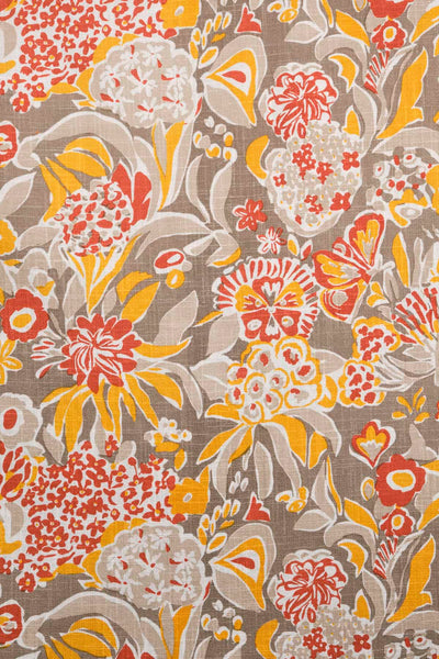 UPHOLSTERY FABRIC SWATCH Para Para Printed (Mustard Green) Upholstery Fabric Swatch