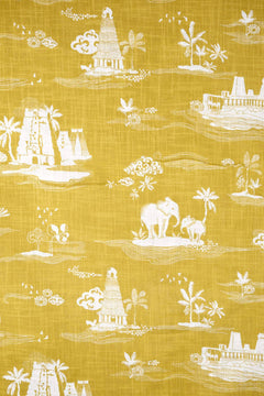 UPHOLSTERY FABRIC SWATCH Coromandel Printed (Leaf Green)  Upholstery Fabric Swatch