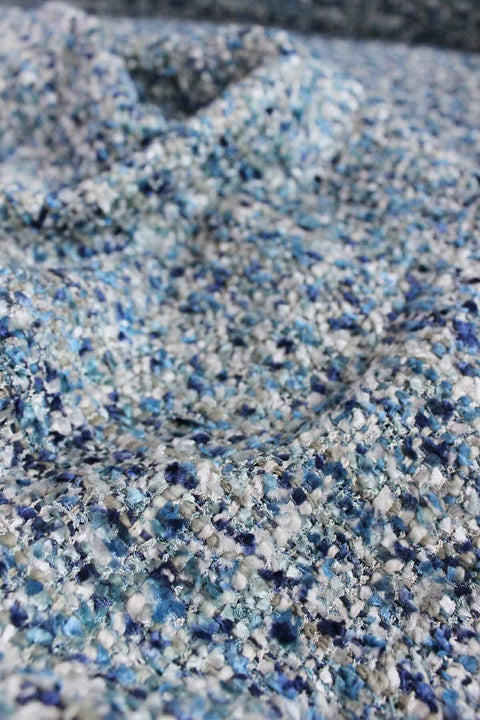 UPHOLSTERY FABRIC SWATCH Blue Water Tweed Upholstery (Blue) Swatch