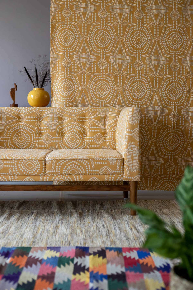 UPHOLSTERY FABRIC BOLD SEJ PRINTED (SUNFLOWER YELLOW)