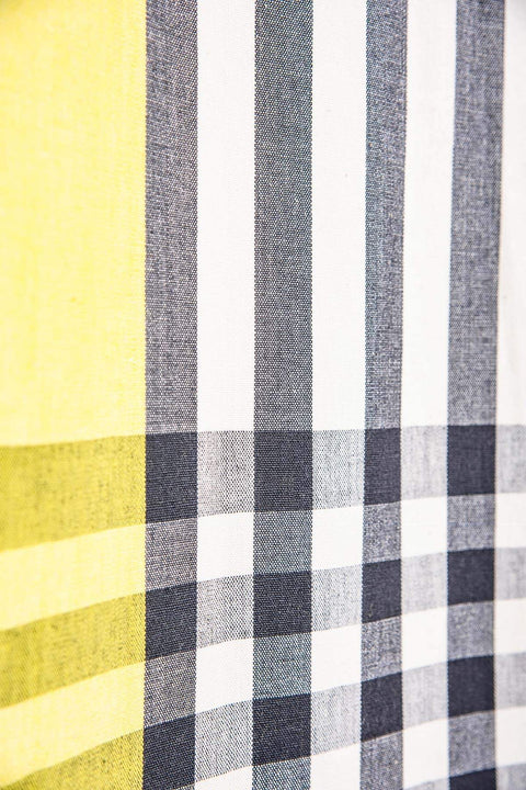UPHOLSTERY FABRIC SWATCH Checkered Yellow/Black Upholstery Fabric Swatch
