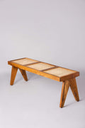 Civic Teak Wood And Wicker Bench