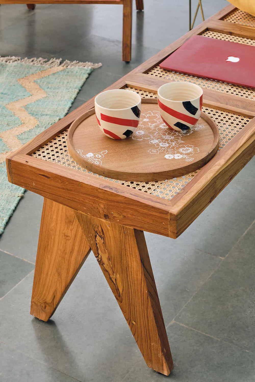 BENCH Civic Bench (Wicker And Teak Wood)