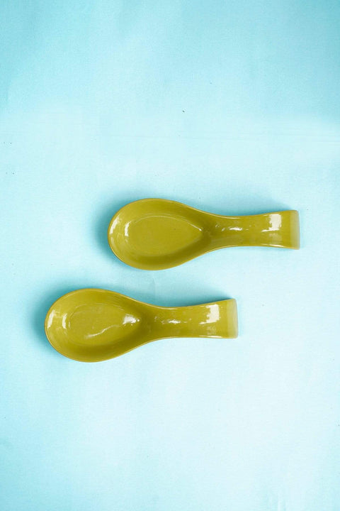 DINING ACCESSORIES Color Pop Fabgreen Spoon Rest (Set Of 2)
