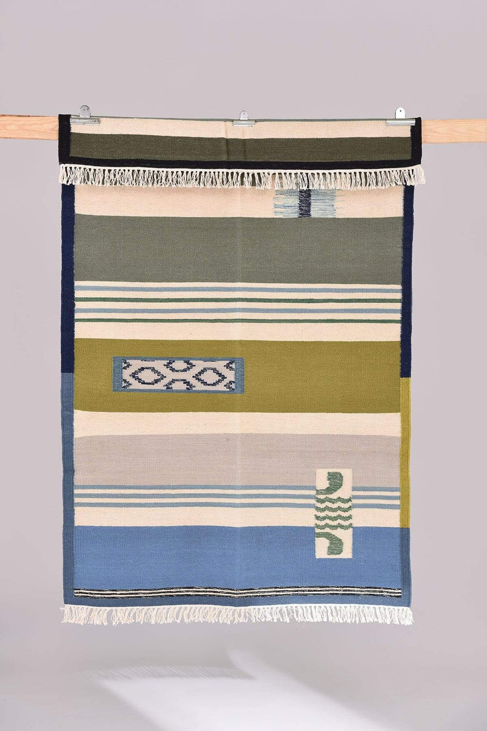 WOVEN RUG Cool And Calm Nomadic Woven Rug (Blue/Green)
