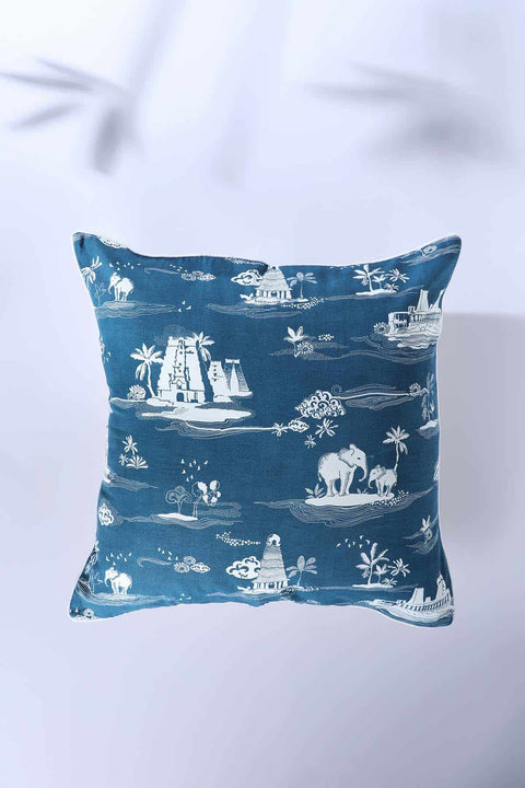 PRINTED CUSHIONS Coromandel (60 Cm X 60 Cm) Floor Cushion Cover (Blue)
