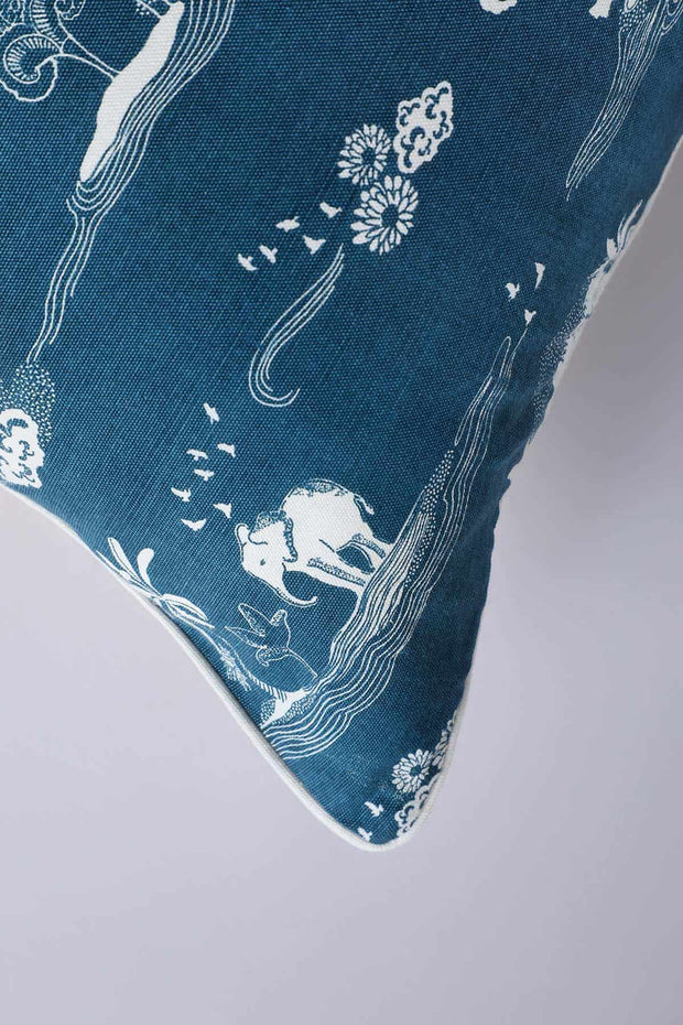 PRINTED CUSHIONS Coromandel (60 Cm X 60 Cm) Floor Cushion Cover (Blue)