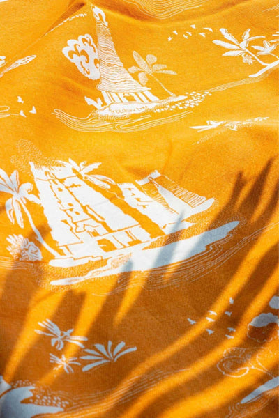 UPHOLSTERY FABRIC SWATCH Coromandel Upholstery Fabric (Orange) Swatch