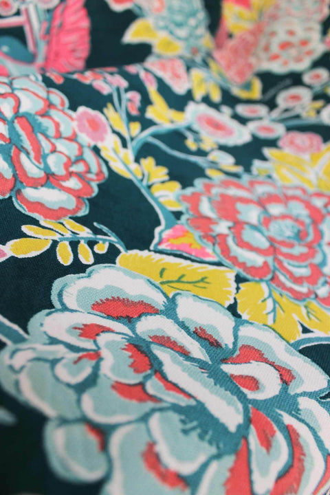 UPHOLSTERY FABRIC Damask Rose Deep Teal Upholstery Fabric