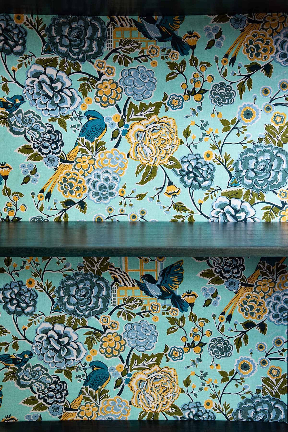 CABINET Damask Roz Teal Cabinet (Teak Wood)